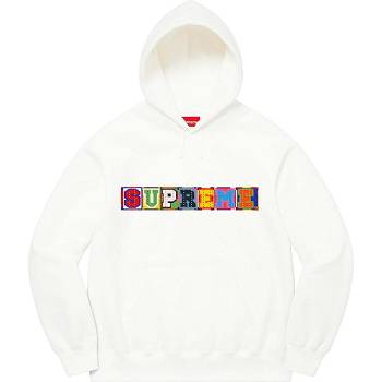White Supreme Beaded Hooded Sweatshirts | Supreme 357UT